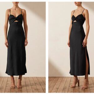 Shona Joy Luxe Twist Front Midi dress (Size US 4)
